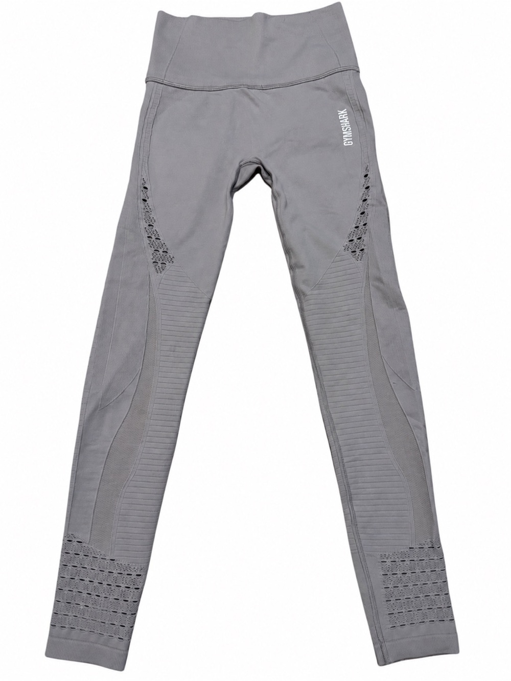 Gymshark Energy Seamless Leggings Gray High Waist Cutout Mesh Women’s XS